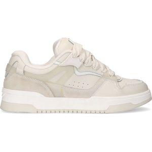 Sacha - Heren - Off white leren sneakers met suède details - Maat 42