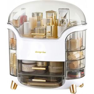 Make-up organizer en opslag, cosmetische organizerdoos op het aanrecht met deksel en laden, cosmetische huidverzorging organizerbox voor slaapkamer