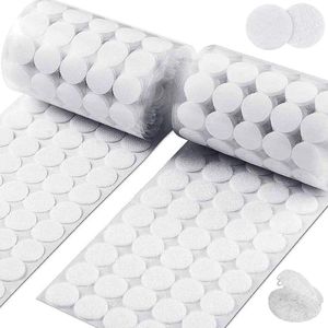 Zelfklevende haken en gespen klittenbandstickers 20 mm dubbelzijdige stickers 250 paar stippen plakband rond wit klittenband rond voor doe-het-zelf