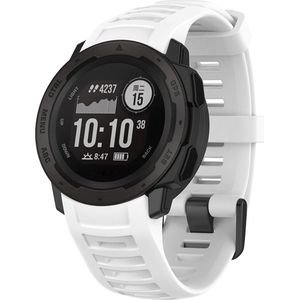 Strap-it Siliconen smartwatch bandje - geschikt voor Garmin Instinct 1 / Garmin Instinct 2 - wit