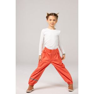 Ducksday - Regenbroek - Waterdicht - Ademend - Reflecterend - Unisex - Coral - Maat 146/152 - 12 jaar