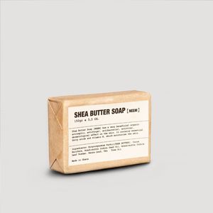 SAFWAH Biologische Shea Boter Zeep met Neem 150 gram - Handgemaakt met Pure Shea Boter en Verrijkt met Neem - Biedt een Rijke bron van Antioxidanten en voedende Vetzuren, waarbij Neem de huid Zuivert en Verzacht voor een Stralende Teint