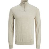 Jack & Jones - Heren Trui Emil Knit Half Zip - Beige - Maat L