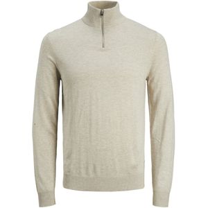 Jack & Jones - Heren Trui Emil Knit Half Zip - Beige - Maat XL