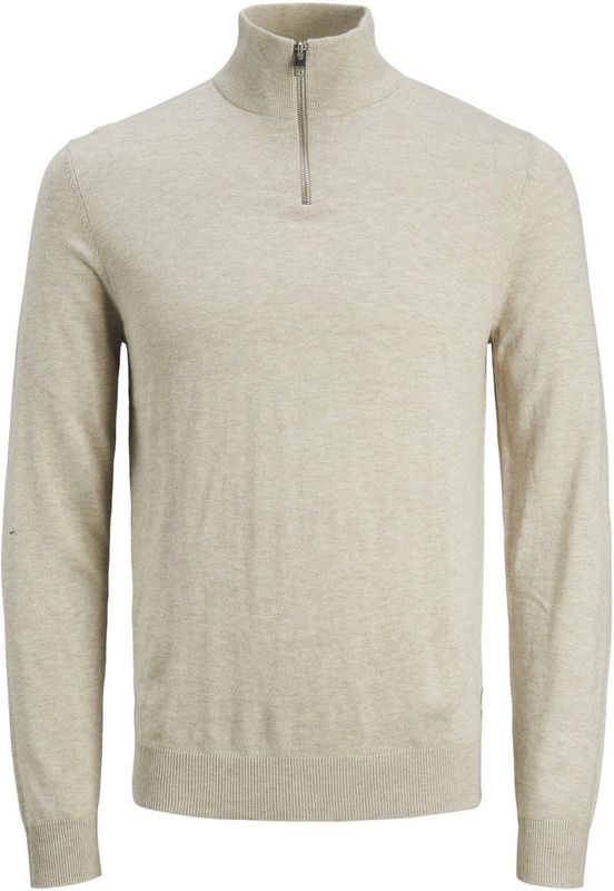 Jack & Jones - Heren Trui Emil Knit Half Zip - Beige - Maat L