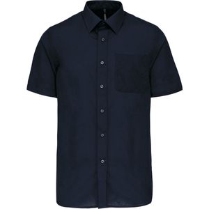 Luxe Herenoverhemd 'Ace' korte mouwen merk Kariban Donkerblauw maat 3XL