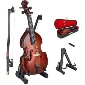 Houten Mini Bas Ornamenten - Mini Contrabas Replica Muziekinstrument