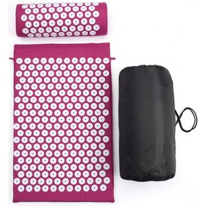 Acupressuurmatset - Spijkermat met Spijkerkussen - Acupunctuur Kussen - Incl. Draagtas - Voor het verlichten van rugpijn, hoofd, nekpijn