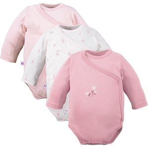 Eevi - Rompertjes - Basic Roze - Set van 3 - Maat 62 - 2 t/m 4 maanden