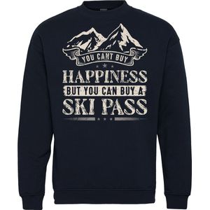 Sweater Buy A Ski Pass | Apres Ski Verkleedkleren | Fout Skipak | Apres Ski Outfit | Navy | maat XS