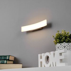 Lucande - LED wandlamp - 60 lichts - acryl, metaal, aluminium - H: 5 cm - gesatineerd wit, chroom - Inclusief lichtbronnen