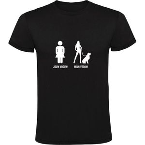 Jouw vrouw, mijn vrouw | Heren T-shirt | Zwart | My wife, your wife | Getrouwd | Hond | Hotwife
