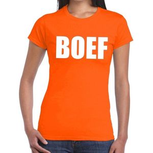 Boef tekst t-shirt oranje dames - dames shirt Boef - oranje kleding XS