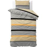 Sleeptime Chezka - Dekbedovertrek - Wit - Eenpersoons - 140x200/220 + 1 Kussensloop 60x70