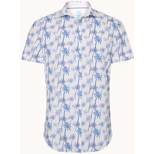 A Fish Named Fred Korte Mouw Overhemd Katoen/Linnen Palm Trees Off White (31.073.101)