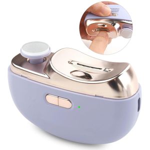 Elektrische nagelknipper - 3-in-1 elektrische babynagelknipper voor vingers, automatische elektrische nagelknipper met polijstfunctie, paars