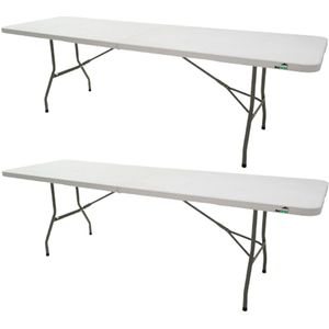 MaxxGarden Vouwtafel - inklapbare tafel - klaptafel - 244 x 74 x 74cm - Wit - 2 Stuks