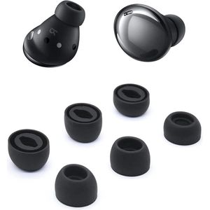 Allecto Plus - Vervangende siliconen oordopjes voor Samsung Galaxy Buds Pro, ruisonderdrukkend met antislip design (Zwart)