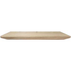 Wandplank eiken 60 bij 20 cm van 3 cm dik massief hout met verjongde facetrand