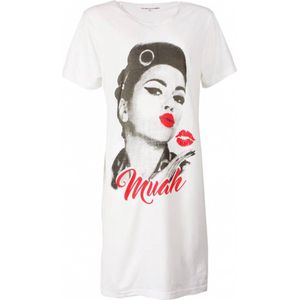 Temptation Dames Nachthemd - Big Shirt - 100% Katoen - Wit - Maat L