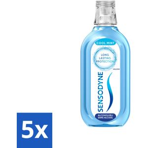 5 x Sensodyne - Mondwater - Fresh & Cool - Gevoelige Tanden - 500 ml - Gevoelige Tanden - Mondwater - Frisse Adem - Tandgevoeligheid - Fluoride