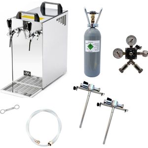 Complete set - Biertap - Kontakt 40 2-kraans droogkoeler, 50 liter/u - Beertender, Thuistap, Bierkoeler - met 2x 5 Liter Adapter