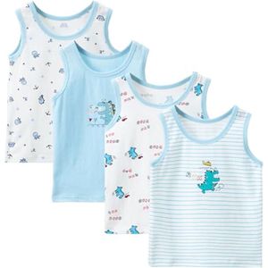 Jongens ademend T-shirt en mouwloze tanktops voor 2-10 jaar – Zacht katoenen ondergoed