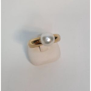 Geelgouden damesring - 14 karaat – parel - sale Juwelier Verlinden St. Hubert - van €1650,= voor €995,=