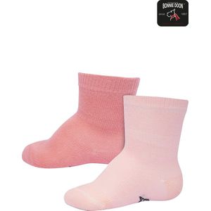 Bonnie Doon Sokken Baby set Roze 4/8 maand - 2 paar - Unisex - Organisch Katoen - Jongens en Meisjes - Stay On - Basis Sok - Zakt niet af - Gladde Naad - GOTS gecertificeerd - 2-pack - Multipack - Pink Lemonade - Pink Salt - OL9344012.139