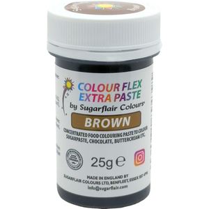 Sugarflair Colourflex Extra Paste Voedingskleurstof - Pasta - Bruin - 25g
