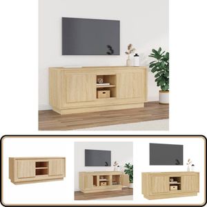 vidaXL Tv-meubel - 102x35x45 cm - Sonoma eikenhout Tv-meubel - Salontafel - Houten Meubels - Opbergruimte - Media Kast