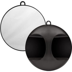 Lichtgewicht Ronde Kappers Spiegel - Handzaam Ontwerp - Voor Barbieren en Schoonheidsspecialisten - Handvat en Ophangmogelijkheid - Haarstijl en Styling - Achterkant Hoofd
