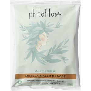 Phitofilos biologische henna poeder verf in WALNOOT Miscela Mallo di Noce 100gr