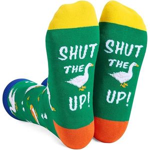 Happy Socks – eenden - Shut The Duck Up – Maat 38-45 - Grappige sokken - Cadeau voor hem - Cadeau voor haar - Sok met eend