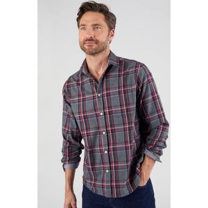 Damart - Thermolactyl geruit flanellen overhemd - Heren - Grijs - 39/40