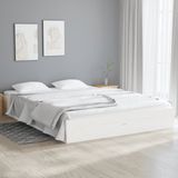 VidaXL Bedframe Massief Hout Wit 140x190 cm