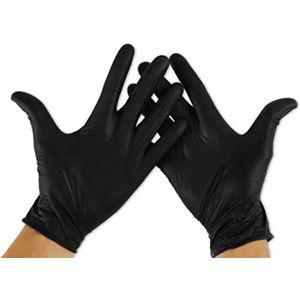 Nitril Handschoenen S (x2 Packs 100 units), Nitril Wegwerphandschoenen, Handschoenen Zwart, Nitril Wegwerp Latex Vrij, Handschoenen Nitril, Nitrile Gloves