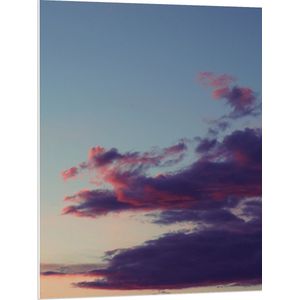 WallClassics - PVC Schuimplaat - Wolken met Paars en Roze - 75x100 cm Foto op PVC Schuimplaat (Met Ophangsysteem)