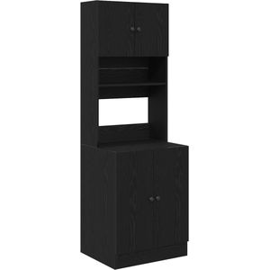 vidaXL - Keukenkast - Zwart Eiken - Gefabriceerd Hout - Muurmontage