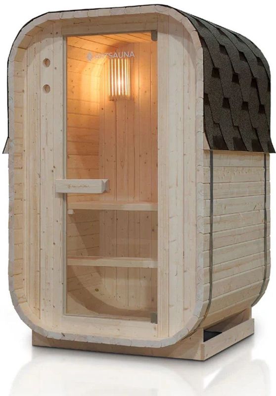 Vierkante Barrelsauna Nolvik - 120x128x194 cm - Inclusief Toebehoren