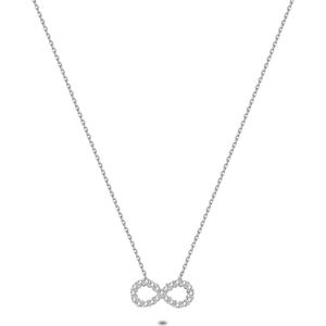 Twice As Nice Halsketting in zilver, infinity, zirkonia, 14 mm 38 cm+5 cm