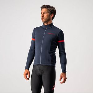 Castelli FONDO 2 Fietsshirt Savile Blue/Red Reflex - Mannen - maat L