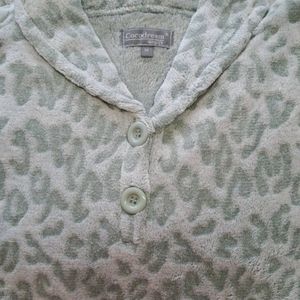 Cocodream dames huispak fleece - maat M - Panter - mint