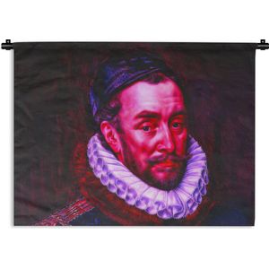 Wandkleed - Wanddoek - Willem van Oranje - Adriaen Thomasz - Rood - Blauw - 150x112 cm - Wandtapijt