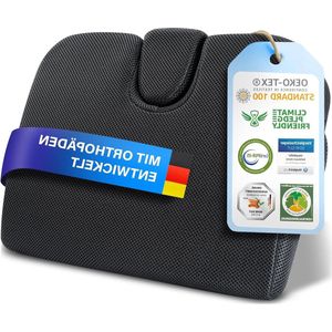 Wigkussen ter verbetering van de zithouding | Comfortabele ergonomische zitwig voor stoel, auto, enz. met optimaal geheugenschuim hardheid