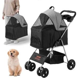 One stop shop - Luxe Hondenbuggy – Huisdieren buggy - Inklapbare Kattenbuggy – Buggy voor huisdieren – Afneembare Reismand – Honden wandelwagen – Honden buggy
