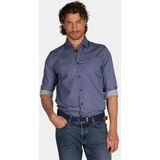 NZA - Blauw - Katoenen Stretch Overhemd - Regular Fit