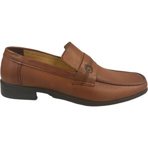 Schoenen- Nette schoenen- Heren instapper schoen- Leer- Cognac 43