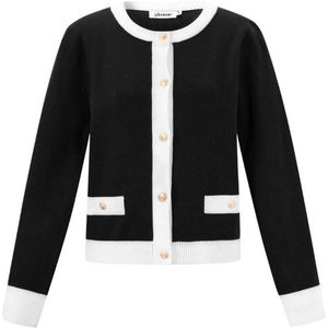 Chique cardigan - klassiek vest - nieuwe collectie - herfst/winter - dames - zwart - maat S/M