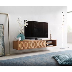 TV-meubel Fevo acacia naturel 160 cm 2 deuren zwevend lowboard